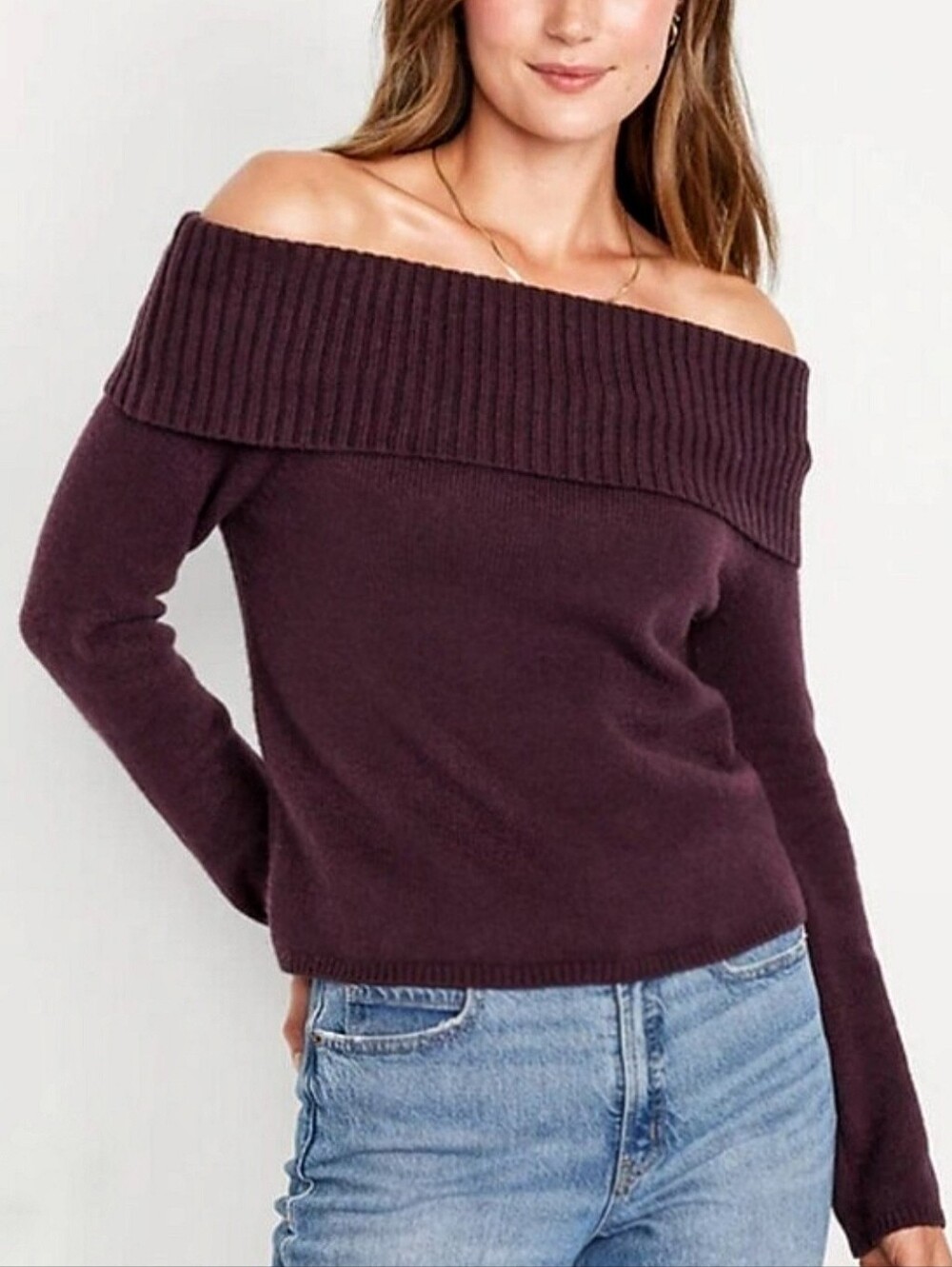 Old Navy SoSoft Off-Shoulder Sweater | Sumptuous Purple